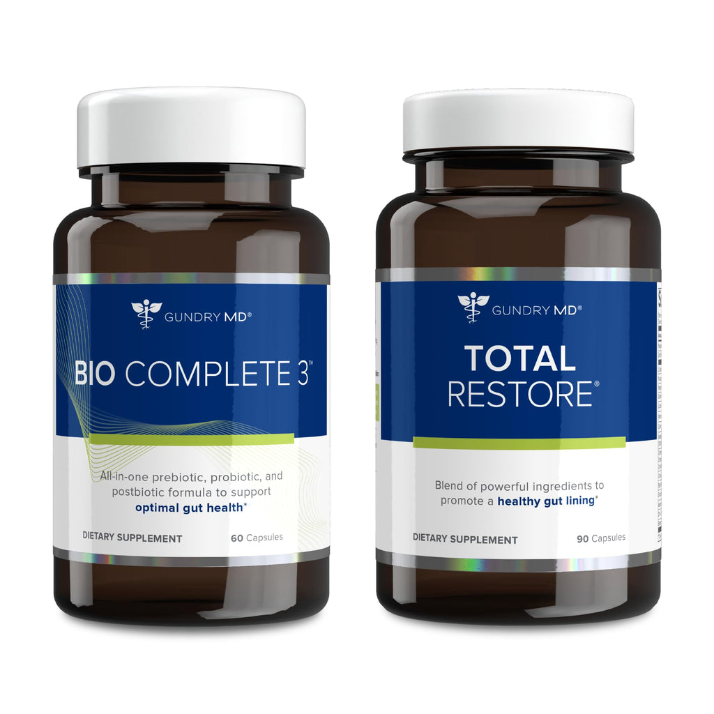 Gundry MD Bio Complete 3 and Total Restore Bundle - Prebiotic, Probiotic, Postbiotic to Support Optimal Gut Health - FENGGESTORE20
