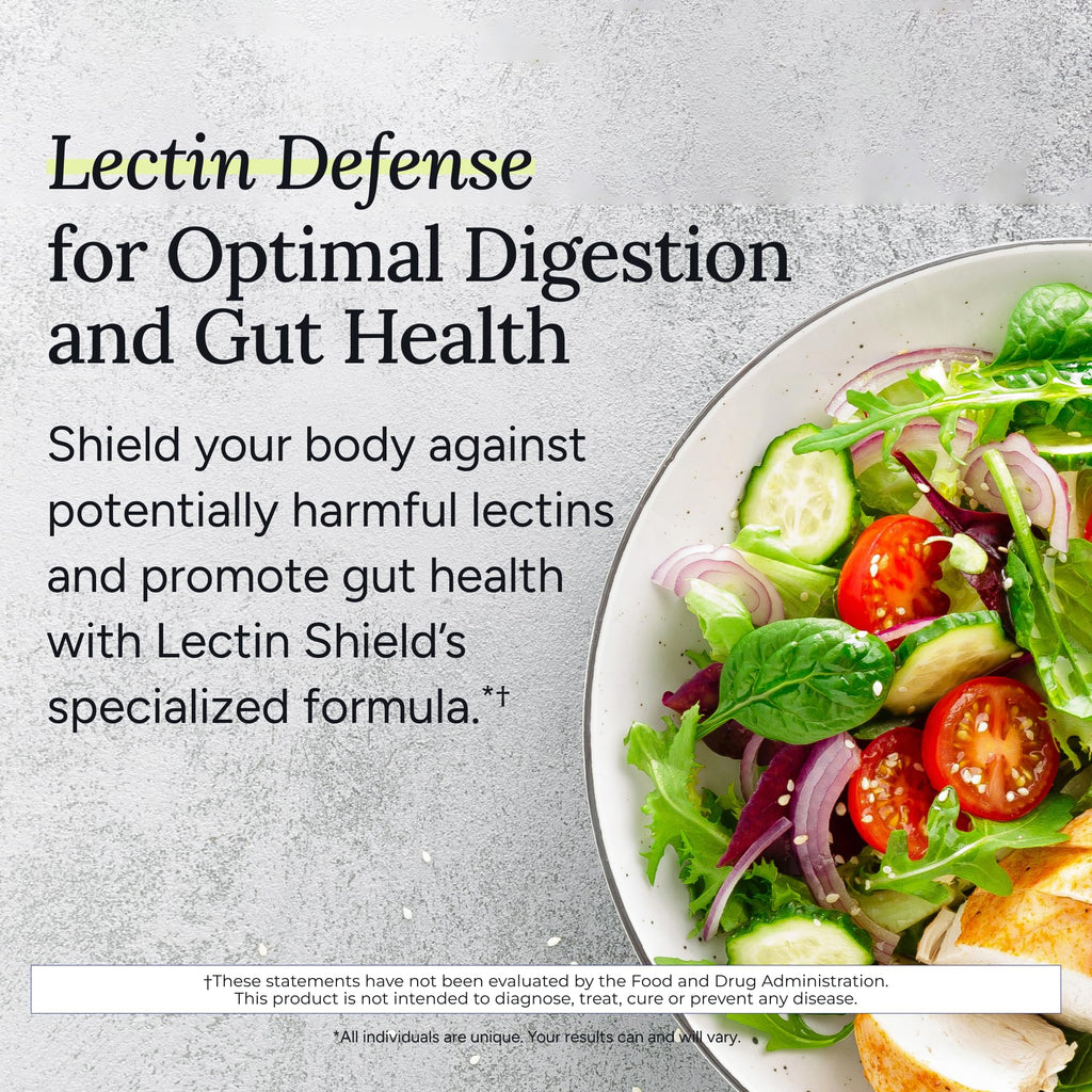 Gundry MD® Lectin Shield, Gut Health and Digestion Supplement, Helps Block Potentially Harmful Lectins, Supports Digestive Comfort, and Intestinal Health, 30 Day Supply - FENGGESTORE20