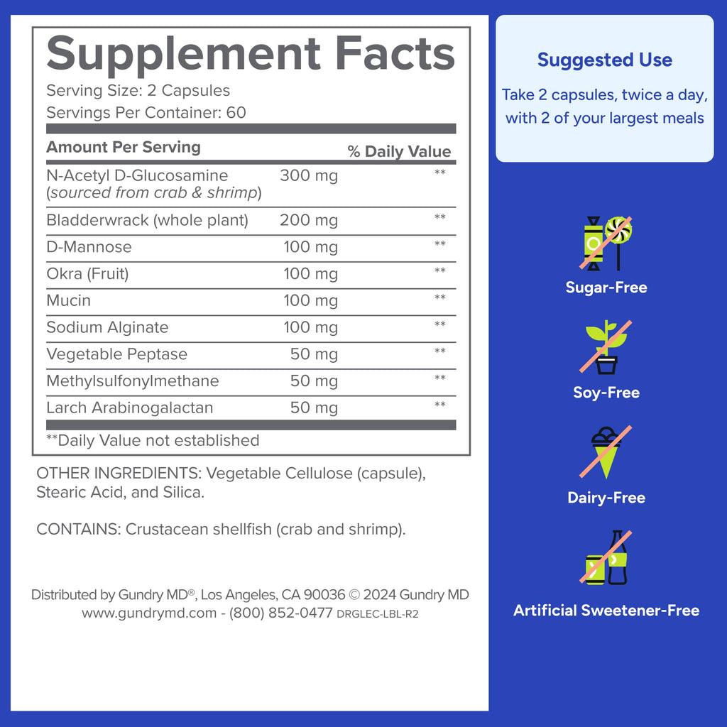 Gundry MD® Lectin Shield, Gut Health and Digestion Supplement, Helps Block Potentially Harmful Lectins, Supports Digestive Comfort, and Intestinal Health, 30 Day Supply - FENGGESTORE20