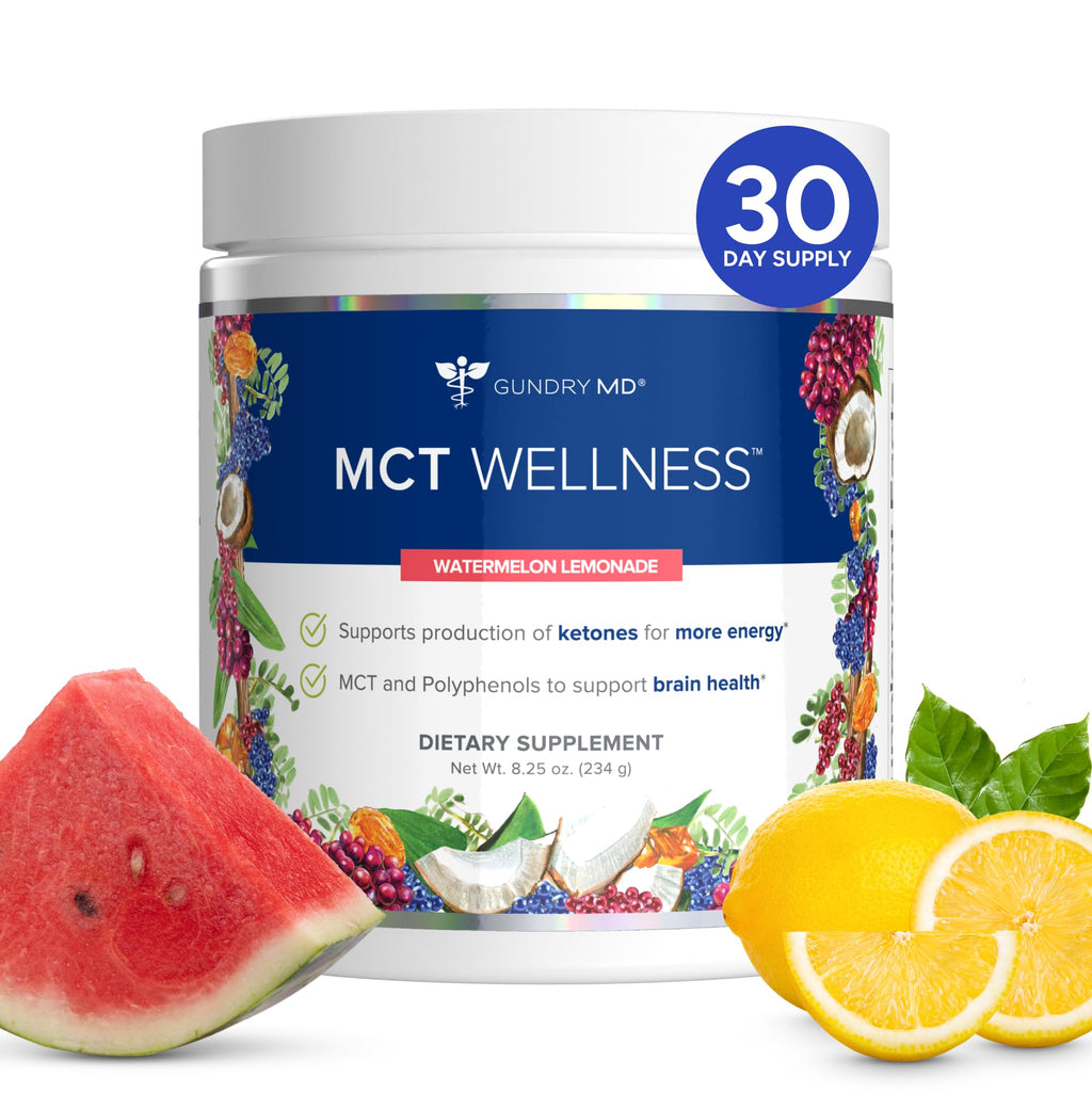 Gundry MD MCT Wellness Powder to Support Energy, Ketone Production and Brain Health, Keto Friendly, Sugar Free (30 Day Supply, Watermelon Lemonade) - FENGGESTORE20