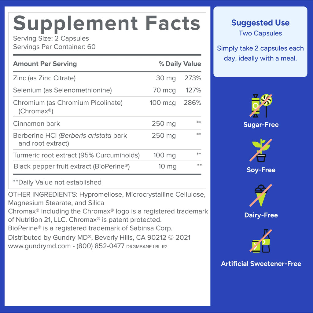 Gundry MD® Metabolic Advanced Nutrient Blend with Berberine to Support Healthy Metabolism, 120 Count - FENGGESTORE20