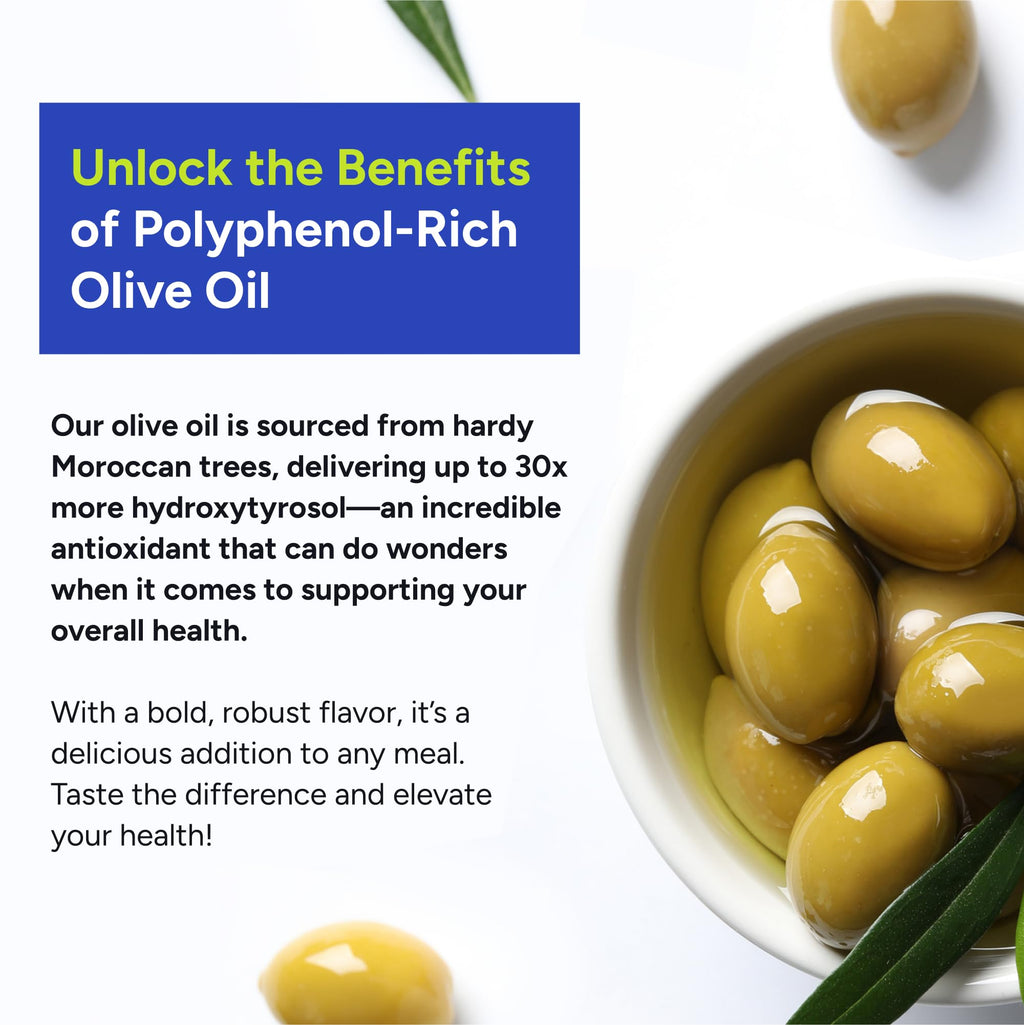 Gundry MD® Organic Extra Virgin First Cold Press Moroccan Polyphenol Rich Olive Oil (Olive Oil) (1) - FENGGESTORE20