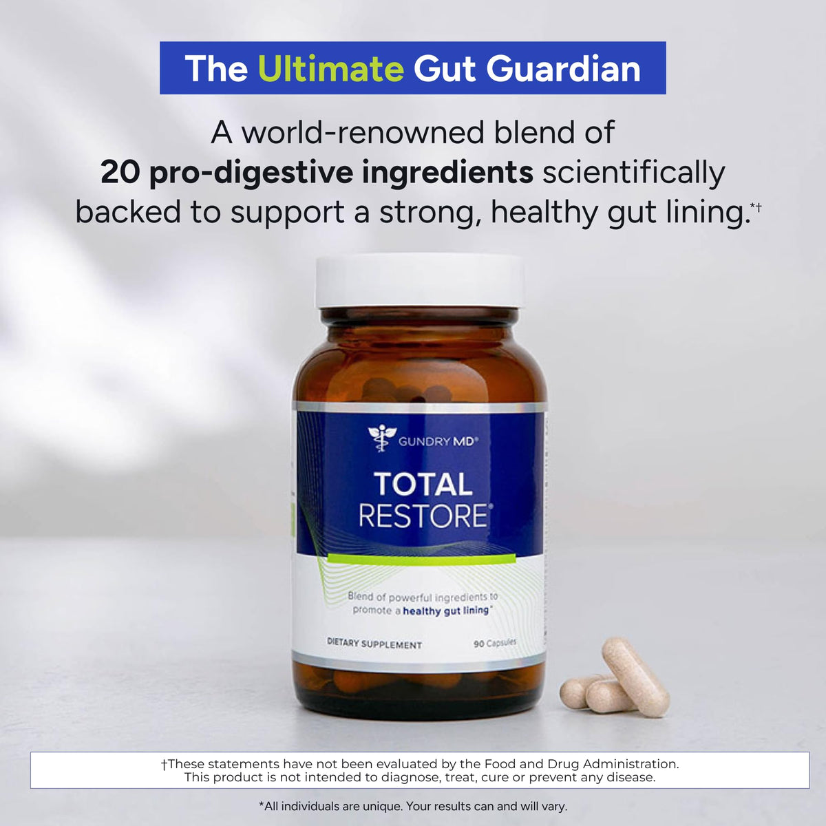Gundry MD Total Restore Gut Lining Support, Digestive Supplement for Gastrointestinal Wellness, Gut Health Supplement - FENGGESTORE20