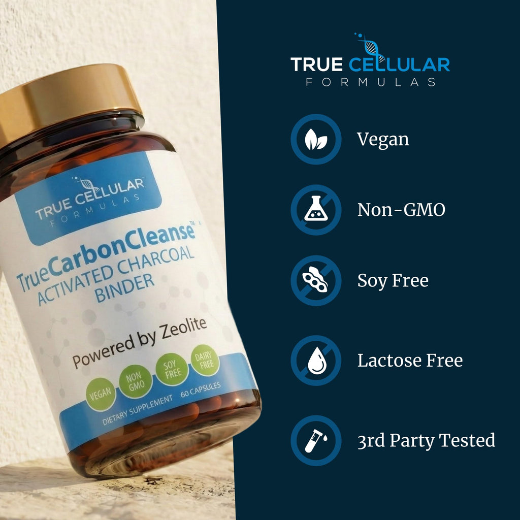 Gut Detox & Liver Cleanse - Organic Activated Charcoal Capsules with Clinoptilolite Zeolite Binder - TrueCarbonCleanse™ Carbon Supplement - 60 Bamboo Charcoal Pills - FENGGESTORE20