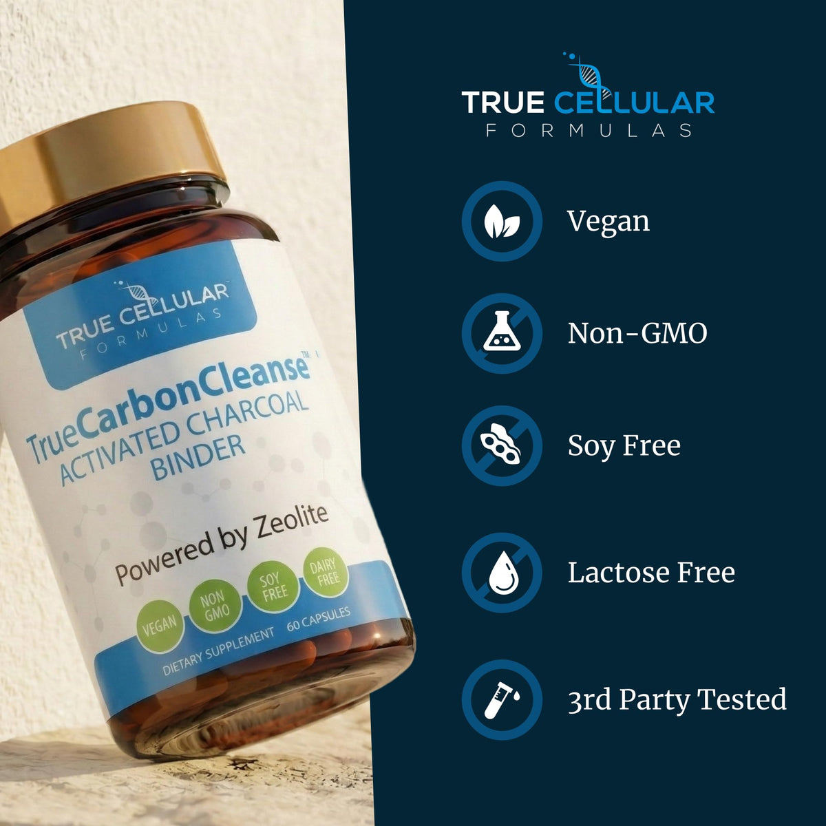 Gut Detox & Liver Cleanse - Organic Activated Charcoal Capsules with Clinoptilolite Zeolite Binder - TrueCarbonCleanse™ Carbon Supplement - 60 Bamboo Charcoal Pills - FENGGESTORE20