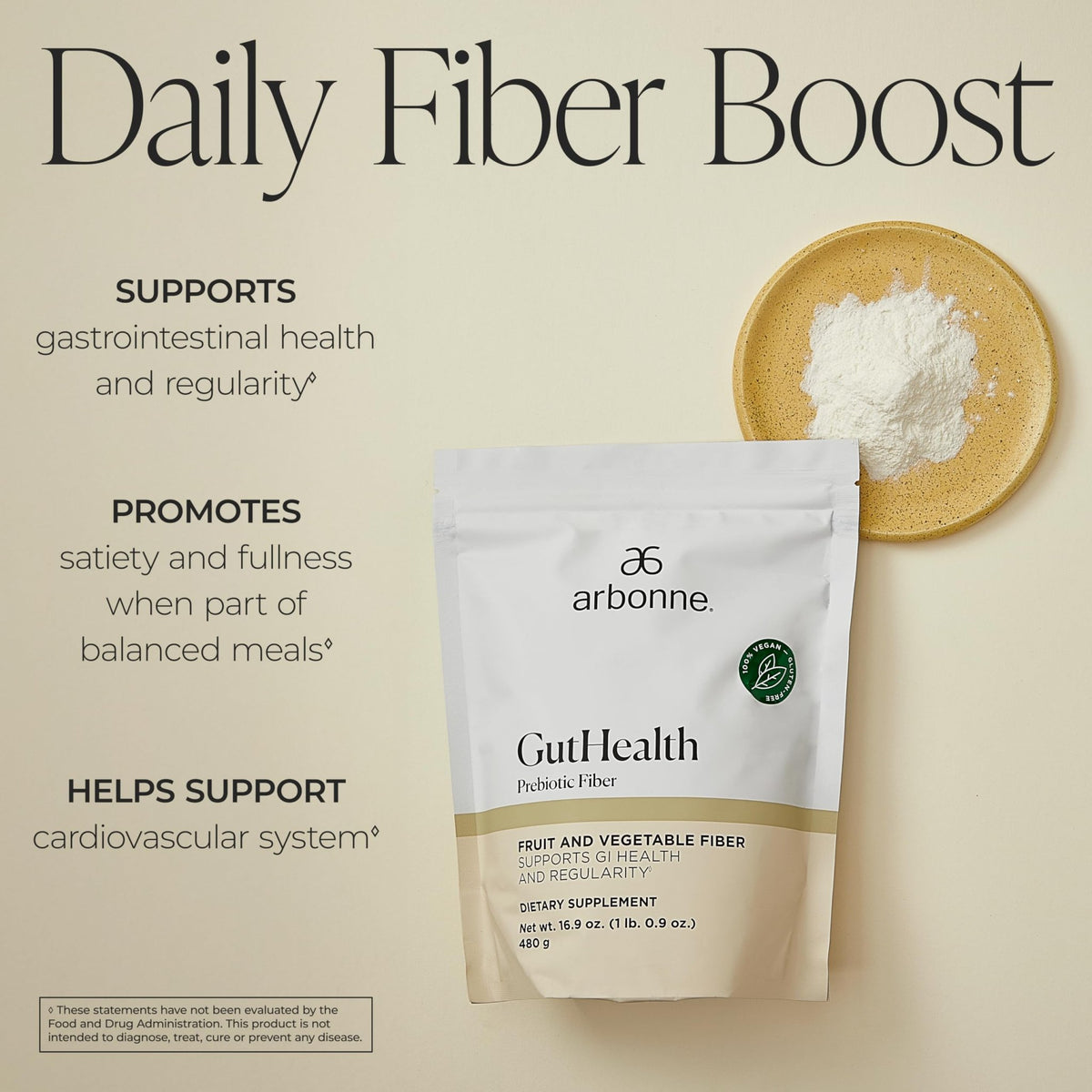 GutHealth Prebiotic Fiber – 12g Soluble Fiber including Inulin for gastrointestinal health, Regularity, Satiety, and Daily Gut Wellness; Easy to Mix Into Drinks or Food - FENGGESTORE20