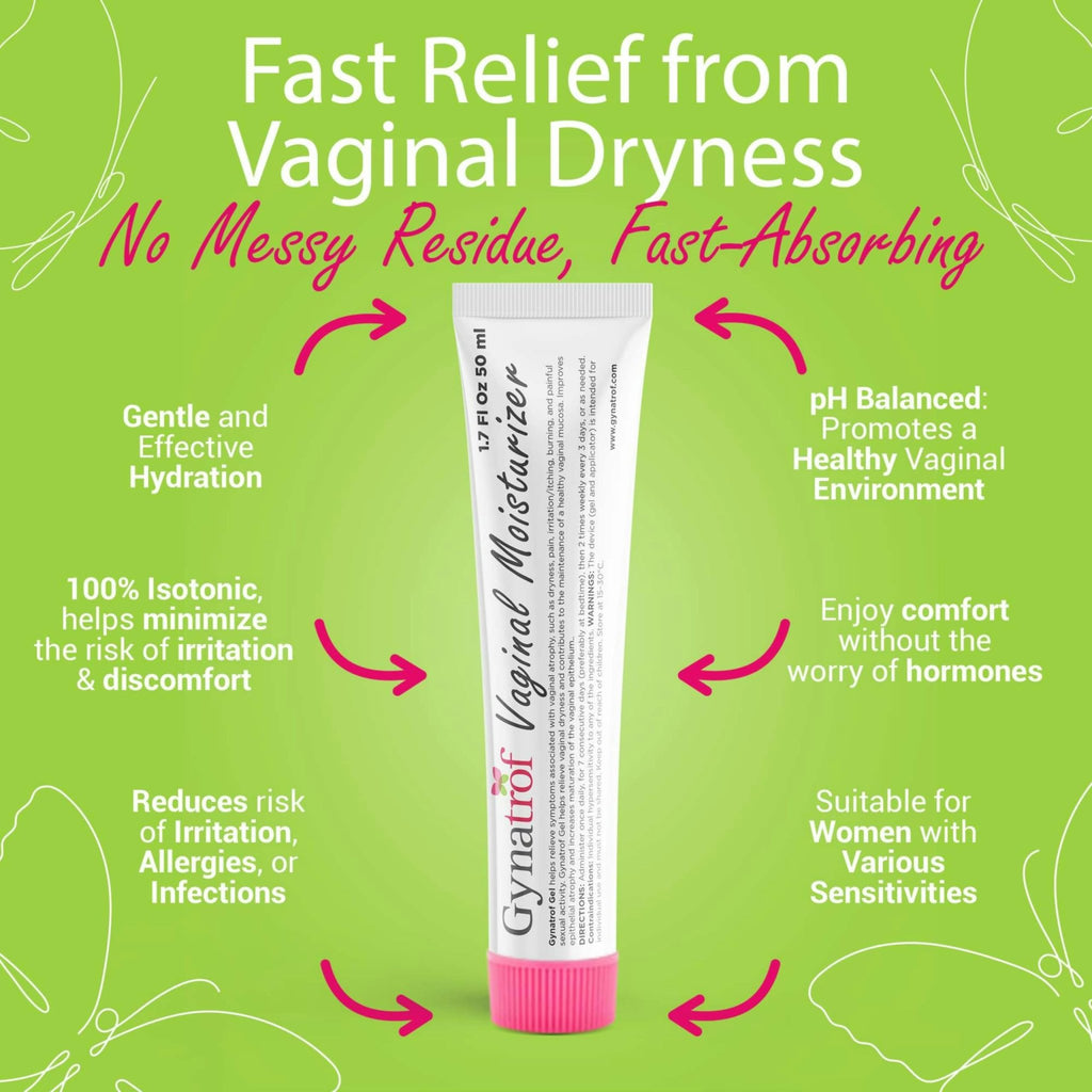 Gynatrof Vaginal Moisturizer, Long-Lasting for Vaginal Dryness & Irritation, Hormone-Free Hyaluronic Acid & Vitamin E Feminine Care, Daily Hydration For Intimate Feminine Care, 1.7 fl oz - FENGGESTORE20