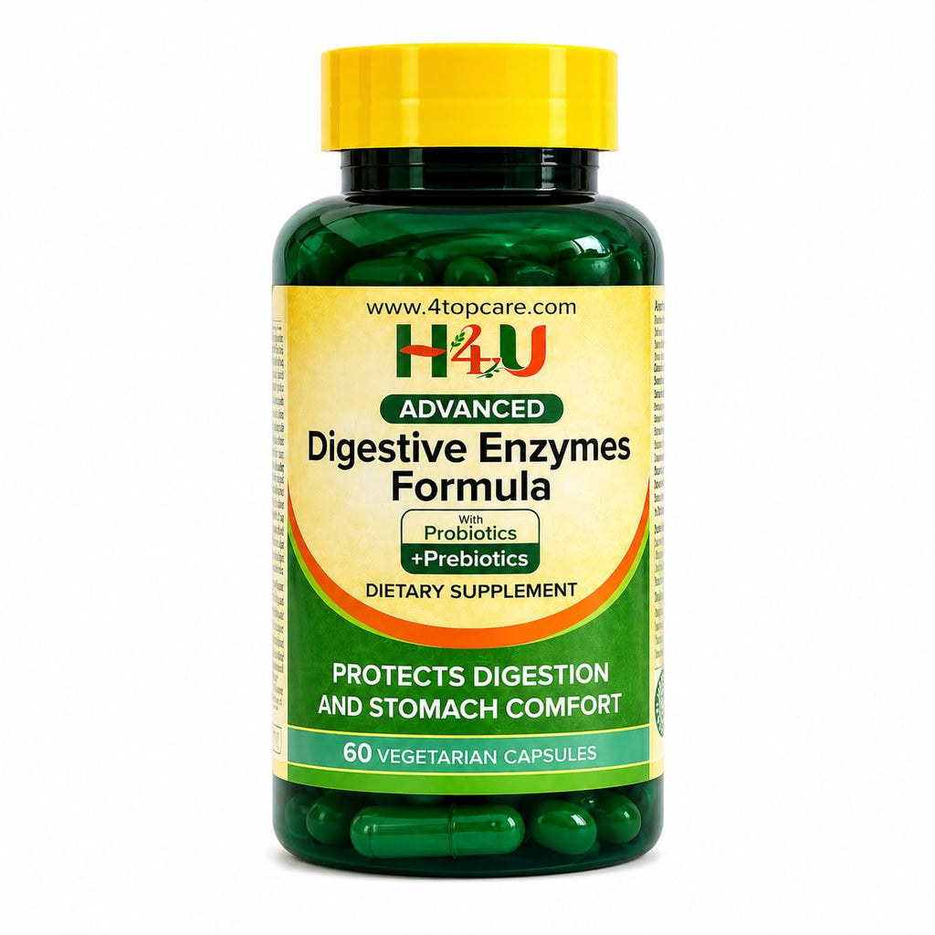 H4U Advanced Digestive Enzymes with Probiotics & Prebiotics – Multi Enzyme Supplement for Gut Health, Digestion Support, Bloating Relief & Stomach Comfort, - FENGGESTORE20
