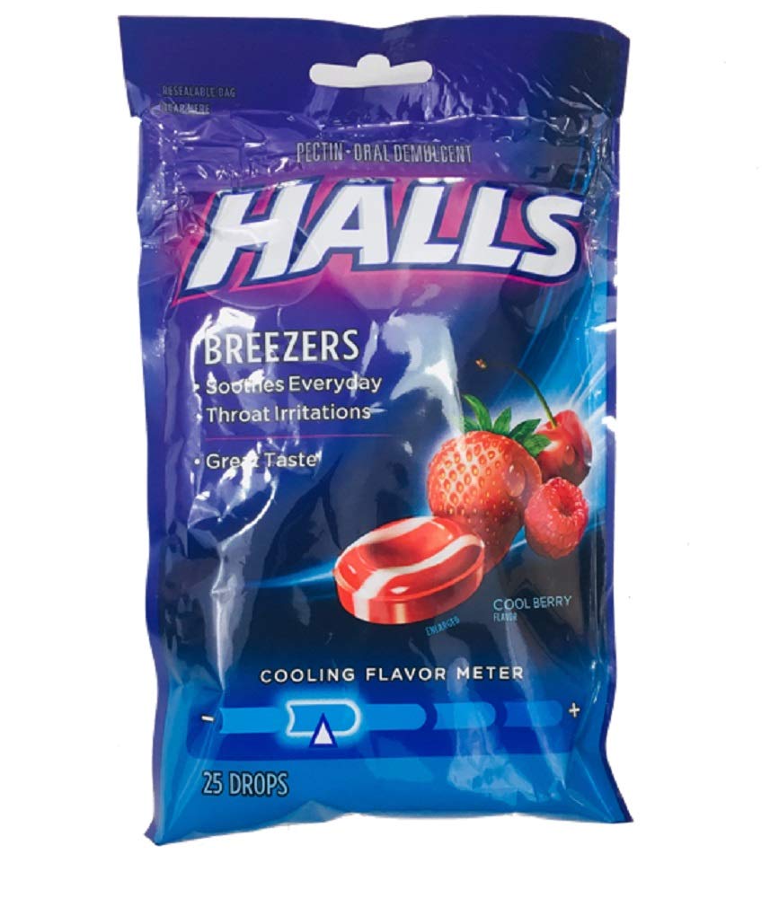 Halls Breezers Cool Berry Cough Drops - Pack of 3 - FENGGESTORE20