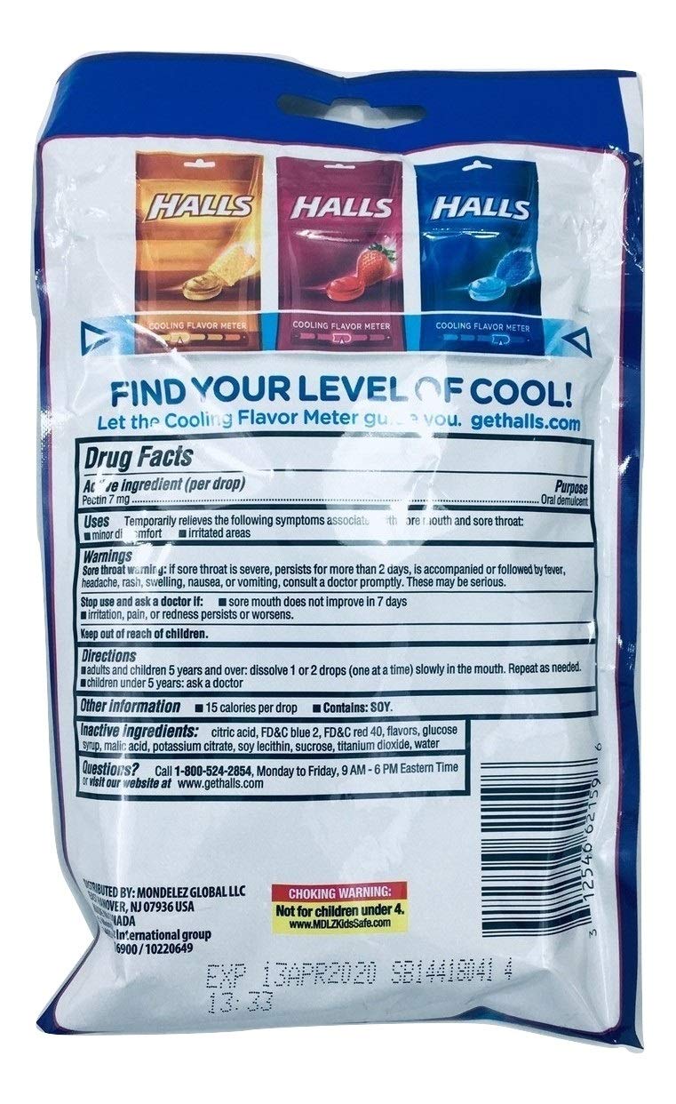 Halls Breezers Cool Berry Cough Drops - Pack of 3 - FENGGESTORE20