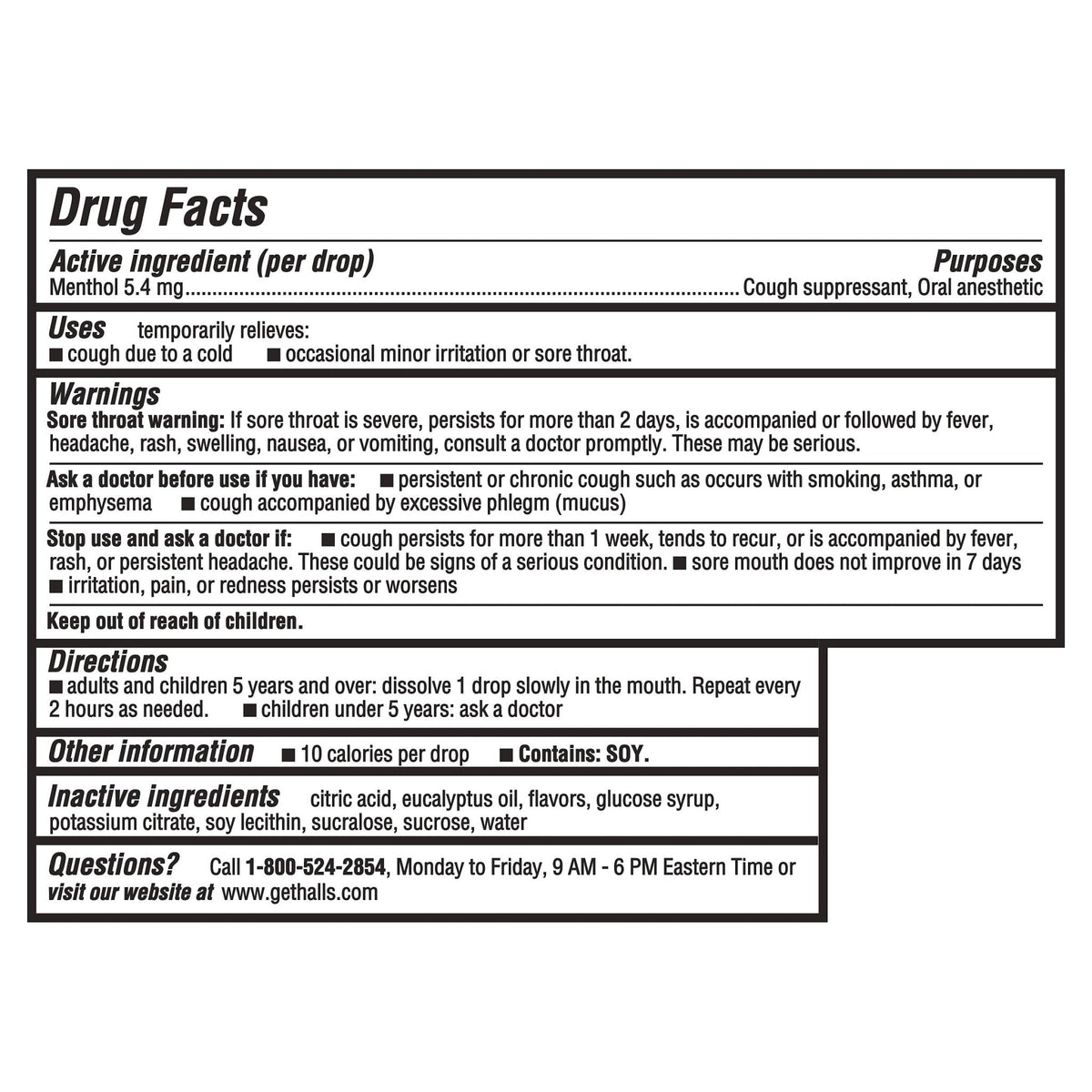 HALLS Cough and Throat Relief Mentho-Lyptus Cough Drops, 30 Drops - FENGGESTORE20