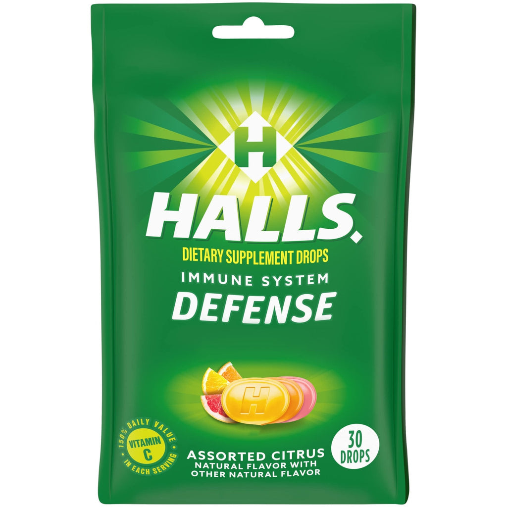 Halls Cough Drops, Assorted Citrus, Cranberry, 30 Count - FENGGESTORE20