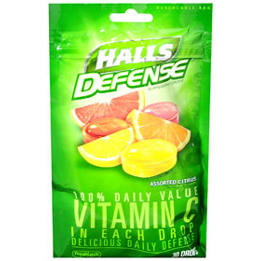 Halls Defense Vitamin C Assorted Citrus Supplement Drops - 30 Drops - FENGGESTORE20