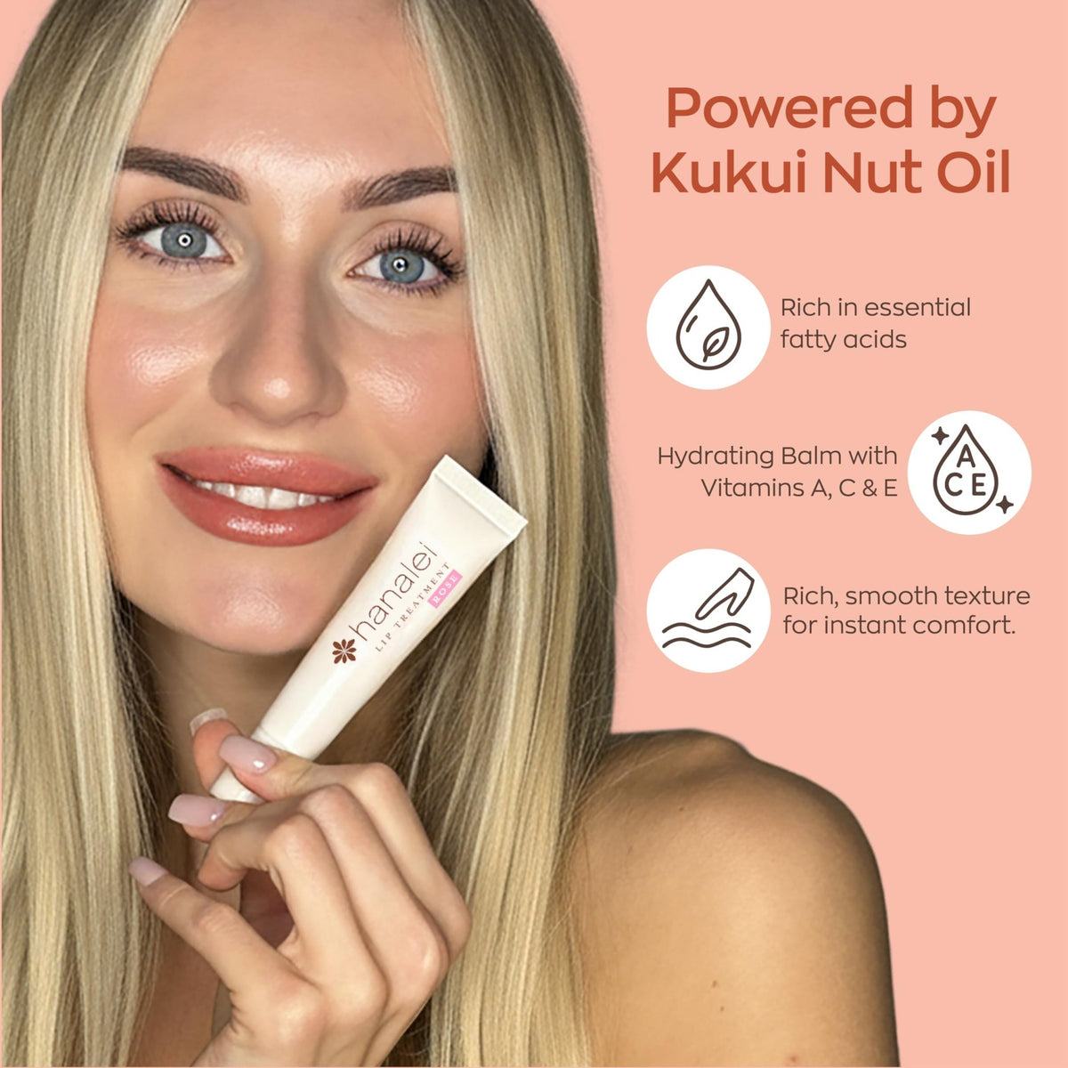 Hanalei Lip Treatment for Dry, Chapped Lips – Intensive Overnight Moisturizer with Kukui Oil - FENGGESTORE20