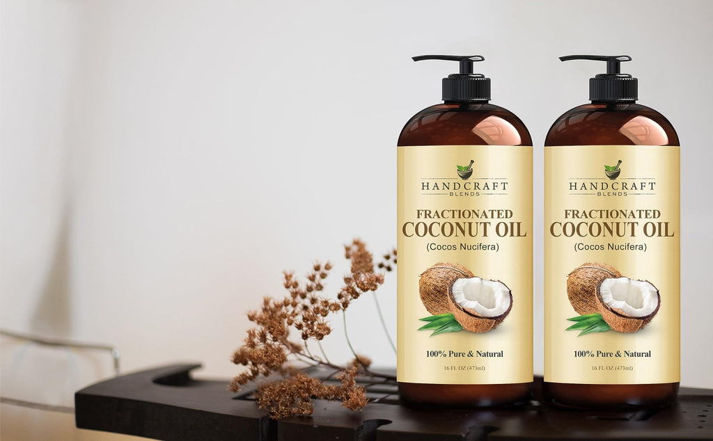 Handcraft Blends Fractionated Coconut Oil - 16 Fl Oz - 100% Pure and Natural - Premium Grade Carrier Oil for Skin, Hair and Body - Massage - Hair Tonic - FENGGESTORE20