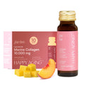 Happy Aging Marine Collagen Peptides Glow Shot 10,000mg - Liquid Collagen for Women with Liposomal Delivery - Promotes Skin Hydration, Elasticity & Radiance - Supports Hair & Nails, 10 Shots - FENGGESTORE20