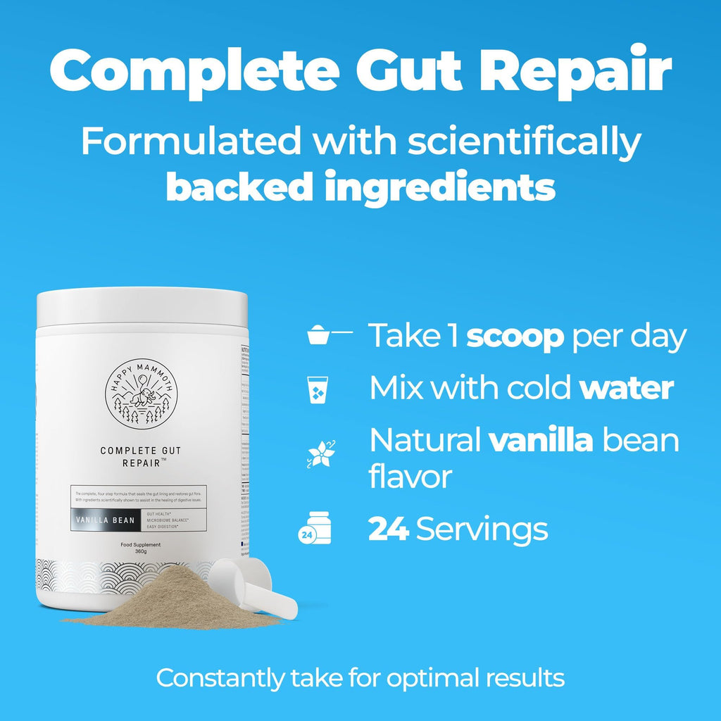 Happy Mammoth Complete Gut Repair Probiotic, Prebiotic, Fiber & Collagen Supplement for Gut Health, Digestion, Healthy Gut Microbiome, Reduces Constipation - FENGGESTORE20