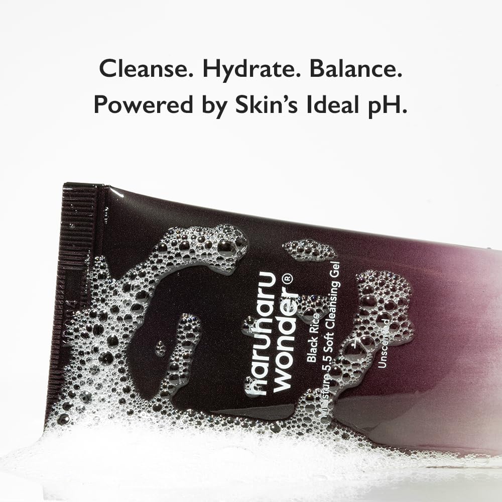HARUHARU wonder Black Rice Moisture 5.5 Soft Cleansing Gel, Gentle Daily Cleanser, Low 5.5pH, Moisture Balance, Soap Free - FENGGESTORE20