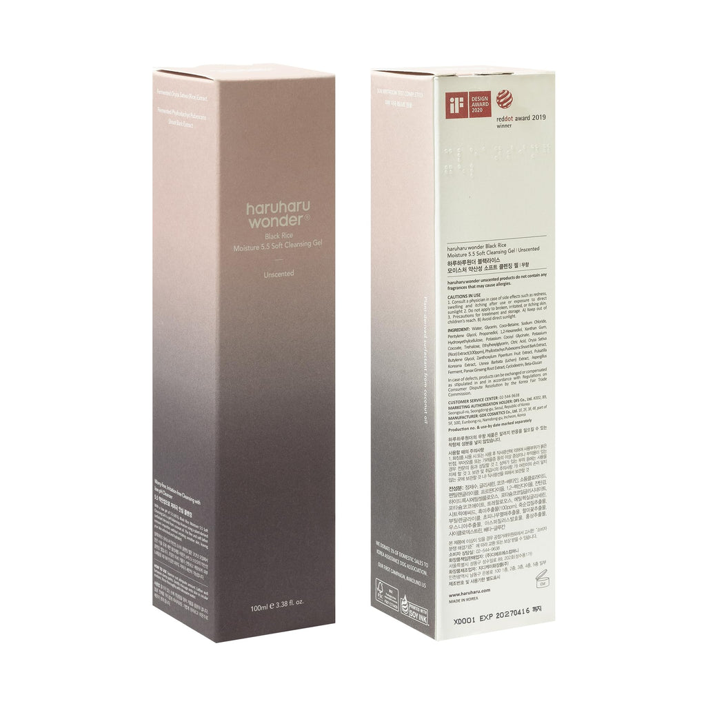 HARUHARU wonder Black Rice Moisture 5.5 Soft Cleansing Gel, Gentle Daily Cleanser, Low 5.5pH, Moisture Balance, Soap Free - FENGGESTORE20