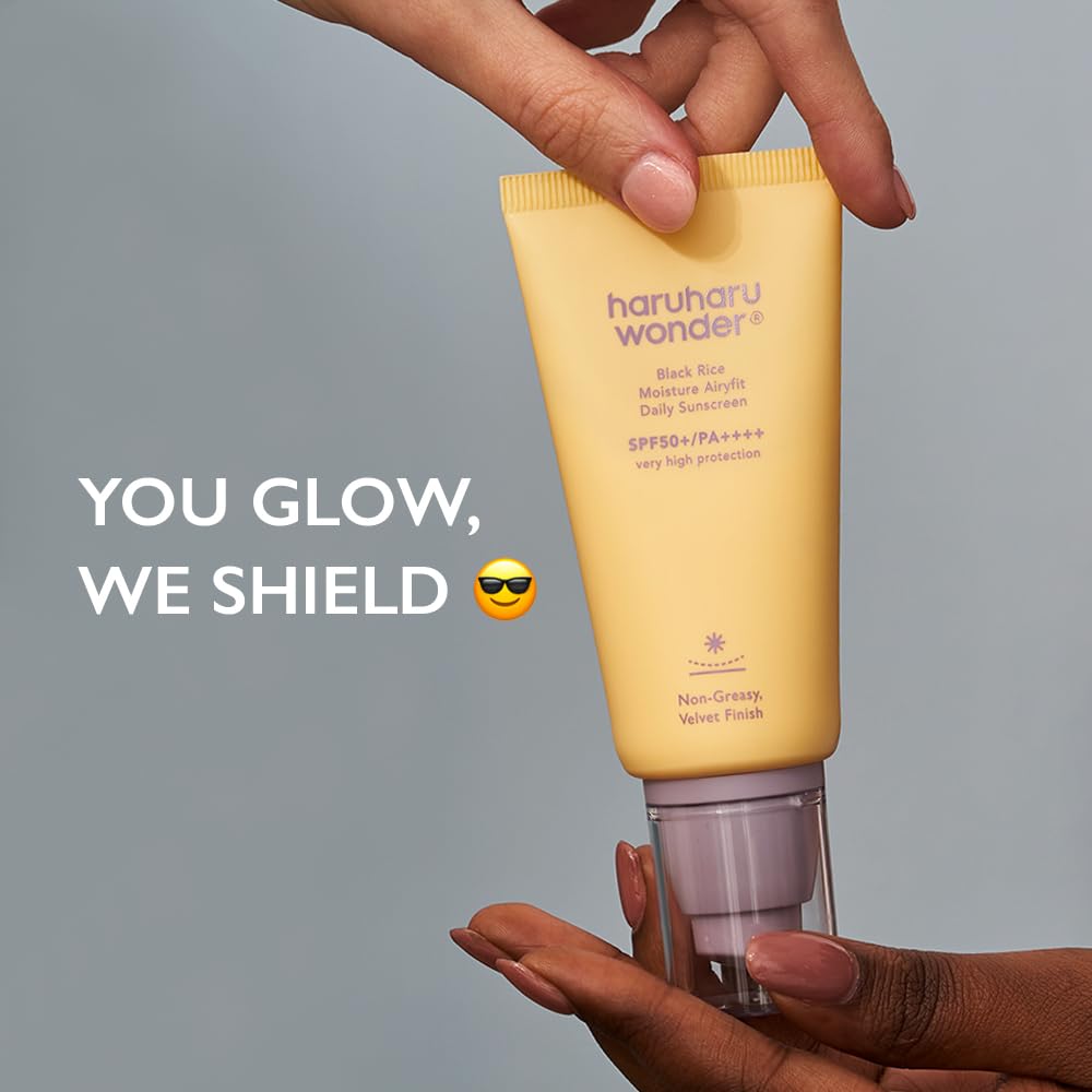 Haruharu Wonder Black Rice Moisture Airyfit Daily Sunscreen 1.69fl.oz - Velvet Finish, No White Cast - FENGGESTORE20