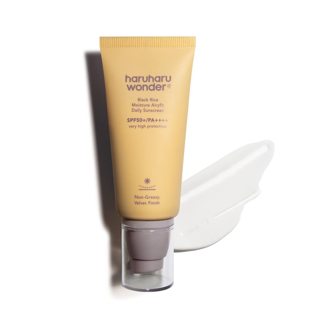 Haruharu Wonder Black Rice Moisture Airyfit Daily Sunscreen 1.69fl.oz - Velvet Finish, No White Cast - FENGGESTORE20