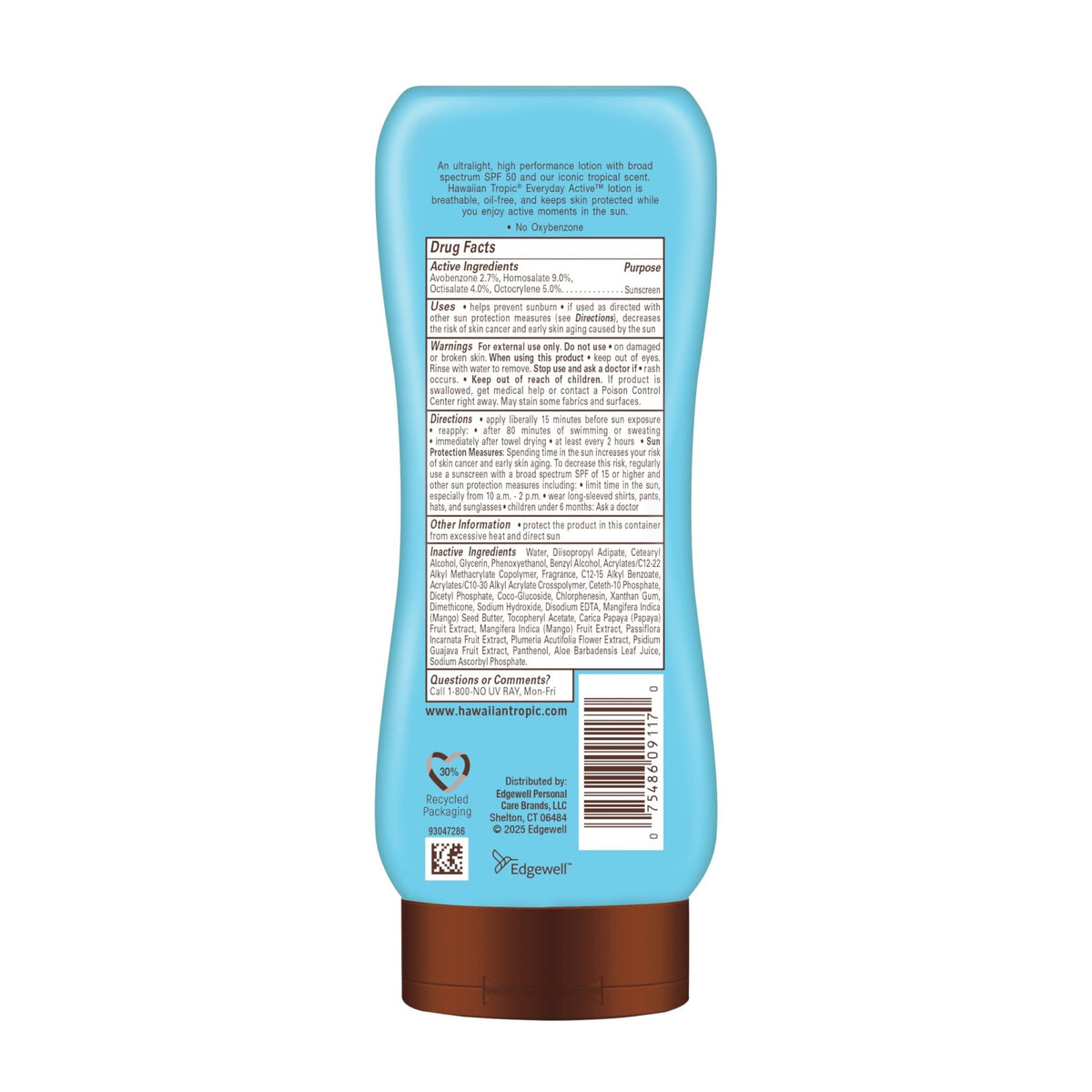Hawaiian Tropic Everyday Active Sunscreen Lotion, SPF 50 Sunblock, 8 Fl Oz - FENGGESTORE20