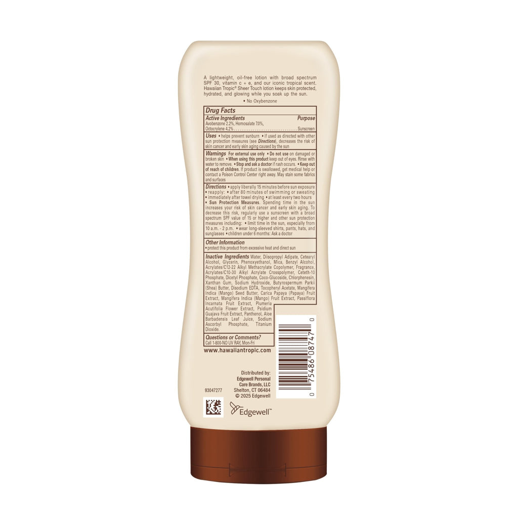 Hawaiian Tropic Sheer Touch Lotion Sunscreen, Moisturizing Broad-Spectrum Protection, SPF 30, Sun, Mango, 8 Oz - FENGGESTORE20