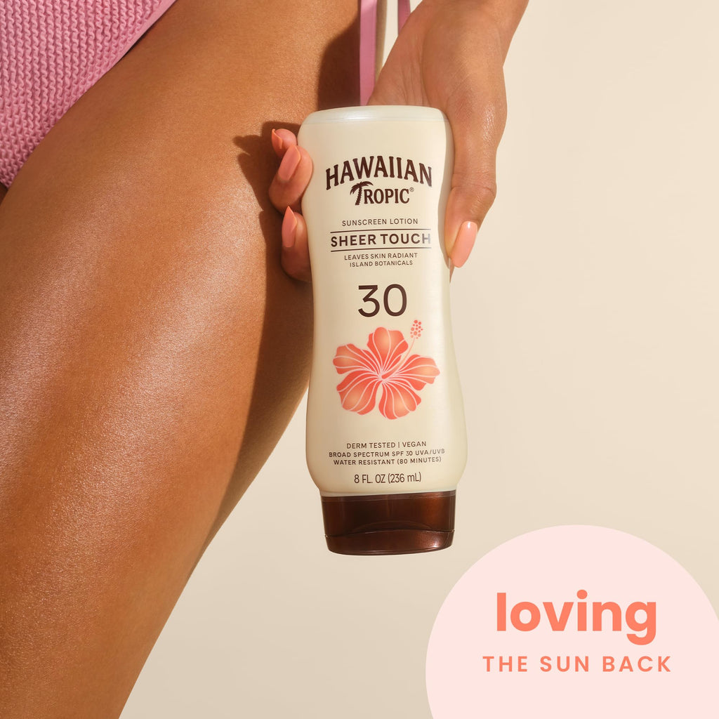 Hawaiian Tropic Sheer Touch Lotion Sunscreen, Moisturizing Broad-Spectrum Protection, SPF 30, Sun, Mango, 8 Oz - FENGGESTORE20