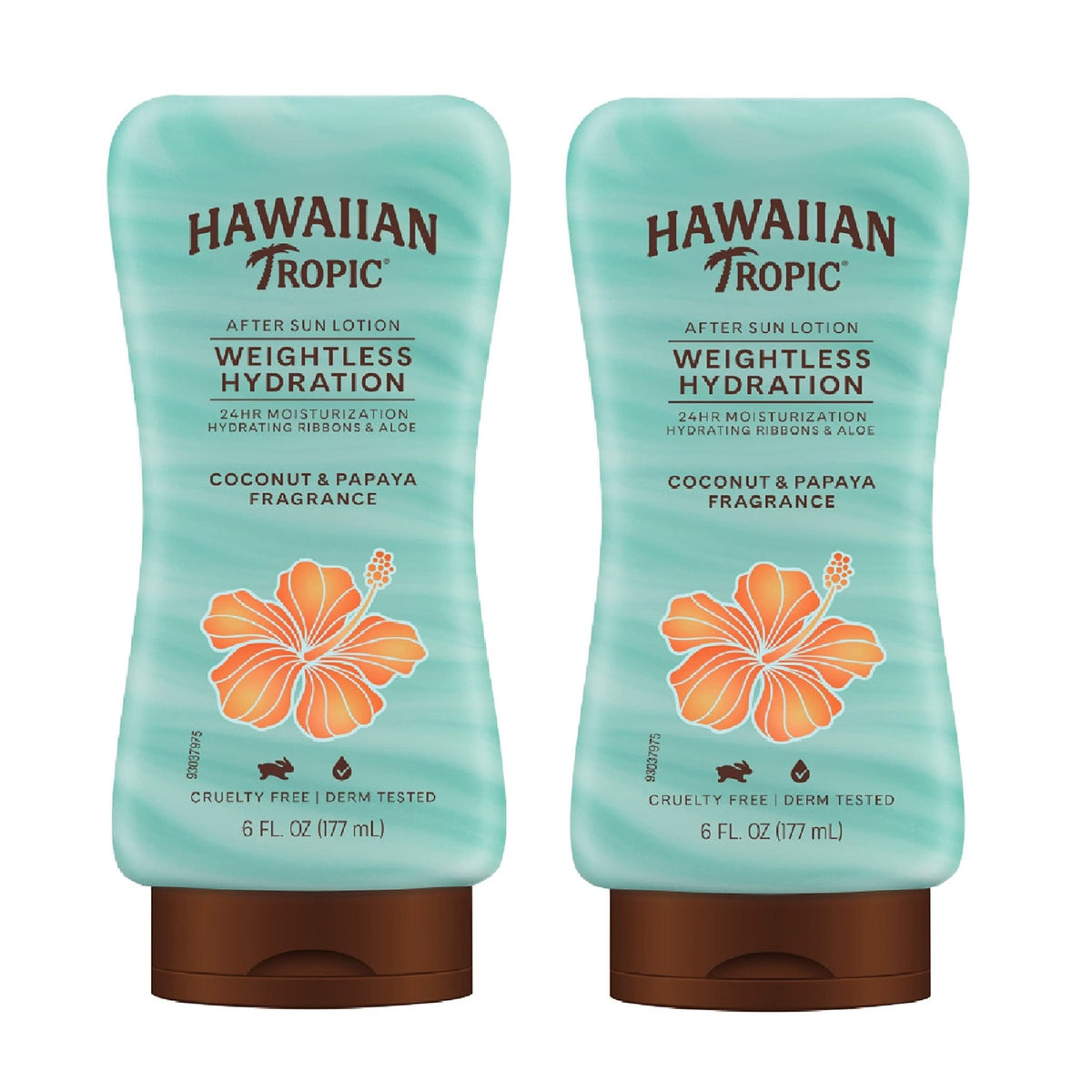 Hawaiian Tropic Weightless Hydration After Sun Lotion with Aloe, 6Fl Oz Twin Pack, Hawaiian Tropic Lotion, Moisturizing Lotion - FENGGESTORE20