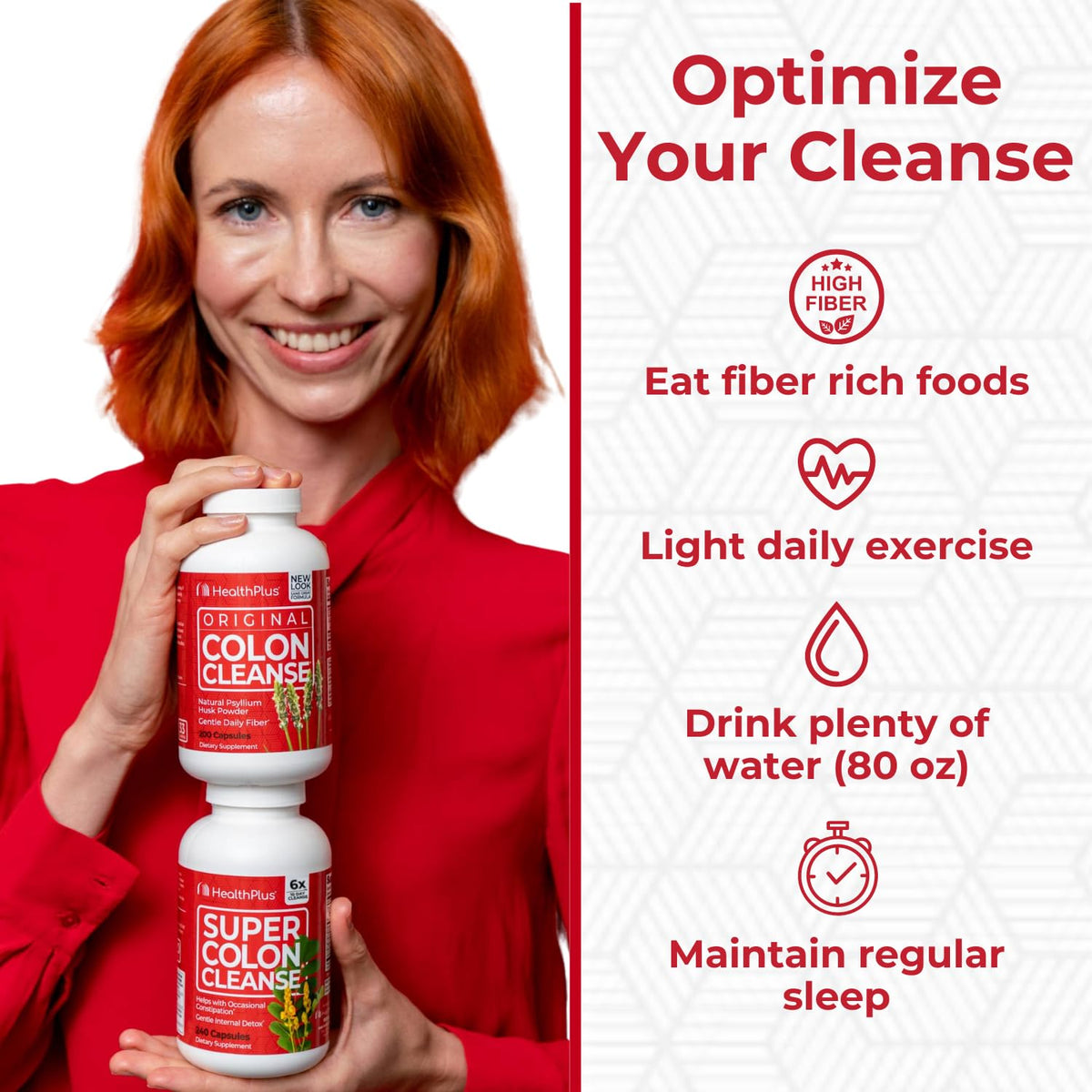 Health Plus Super Colon Cleanse 15 Day Supply of Gentle Gut Cleanse Detox, Psyllium Husk, Probiotics for Constipation - FENGGESTORE20