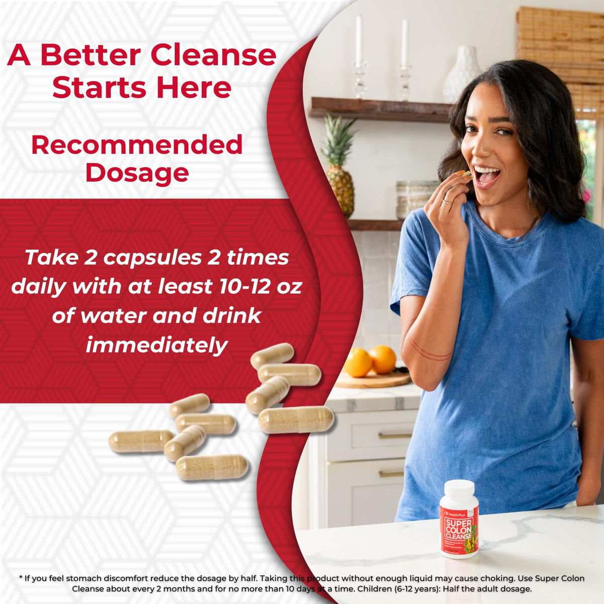 Health Plus Super Colon Cleanse 15 Day Supply of Gentle Gut Cleanse Detox, Psyllium Husk, Probiotics for Constipation - FENGGESTORE20