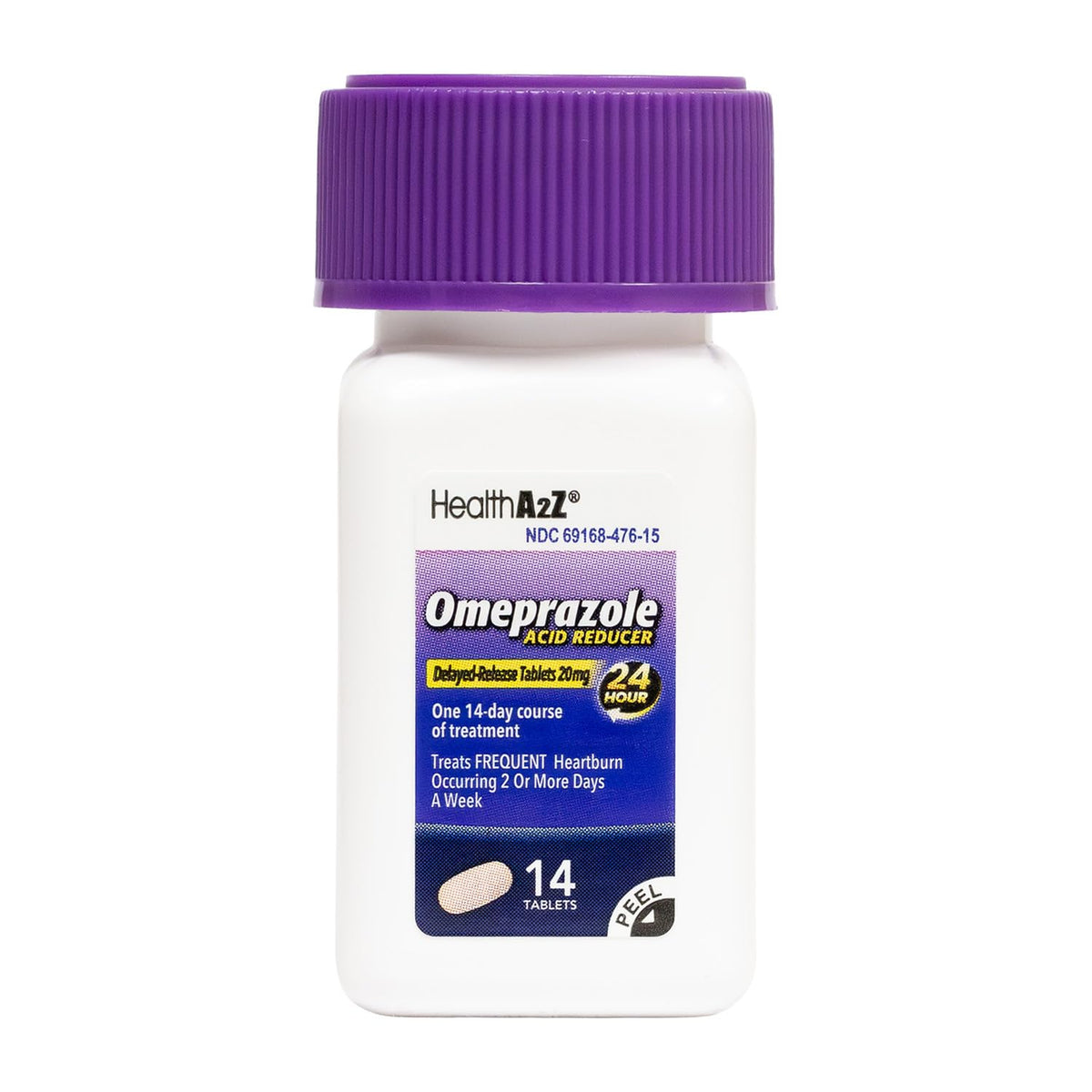HealthA2Z® Acid Reducer | Omeprazole 20mg | Delayed - Release Tablets | 24 Hours | Treats Frequent Heartburn | Occuring 2 or More Days A Week (14 Counts) - FENGGESTORE20