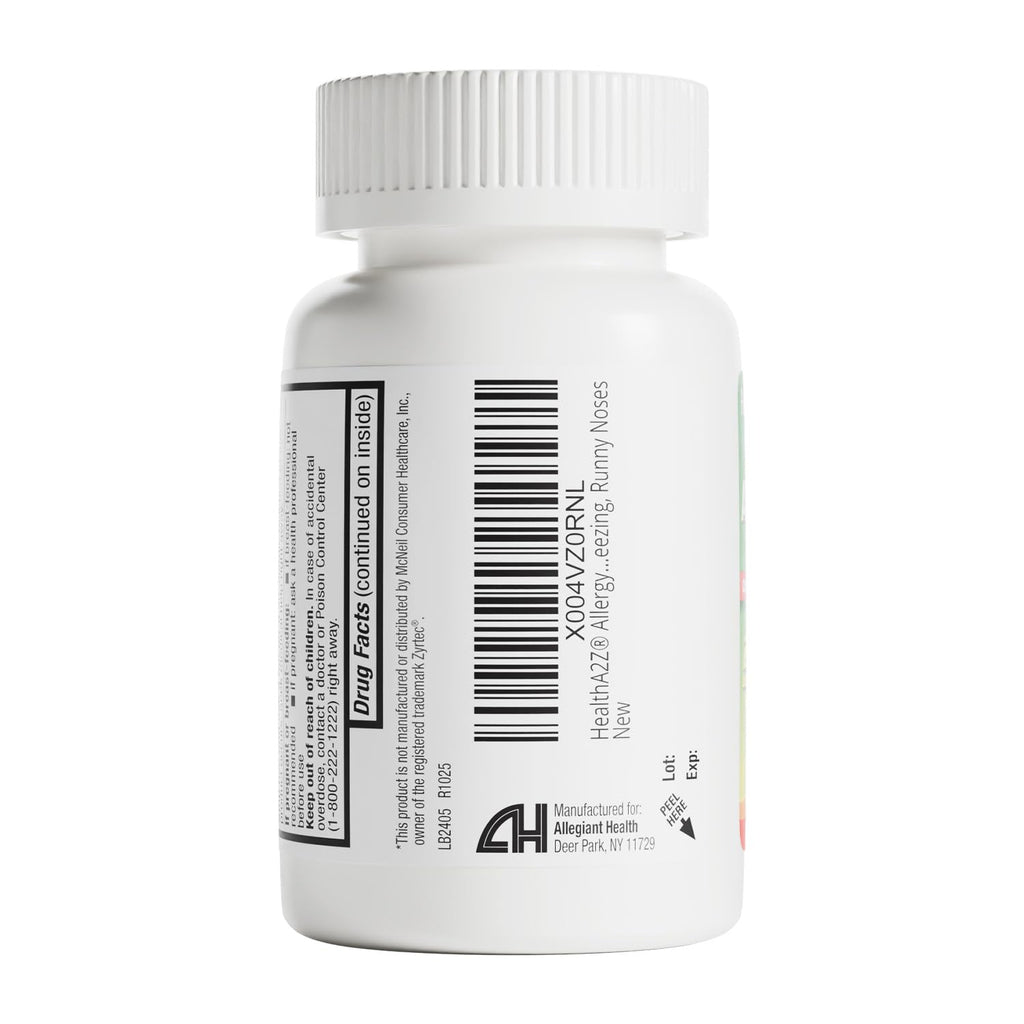 HealthA2Z® Allergy Relief, Cetirizine 10mg, Dye-Free Formula, 24-Hour Antihistamine, Indoor & Outdoor Allergy Relief, 500 Tablets - FENGGESTORE20