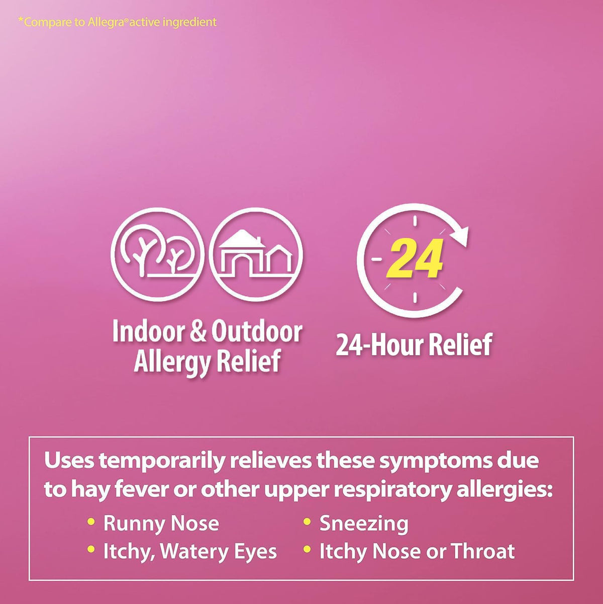 HealthA2Z Fexofenadine Hydrochloride 180mg, Antihistamine for Allergy Relief, 24-Hour Antihistamine for Allergy Relief (120 Count (Pack of 1)) - FENGGESTORE20