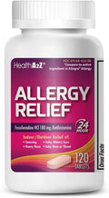 HealthA2Z Fexofenadine Hydrochloride 180mg, Antihistamine for Allergy Relief, 24-Hour Antihistamine for Allergy Relief (120 Count (Pack of 1)) - FENGGESTORE20