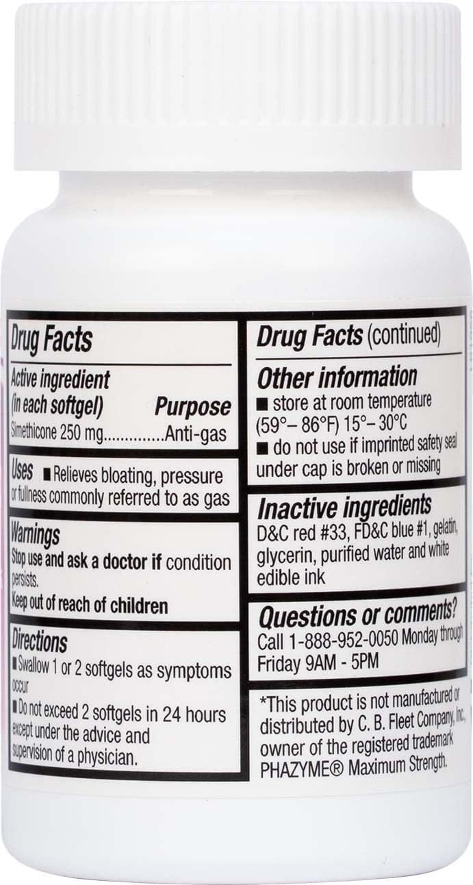 HealthA2Z® Gas Relief Simethicone 250mg, Fast Gas & Bloating Relief, Relieve Symptoms Naturally, 100 Softgels (Pack of 1) - FENGGESTORE20