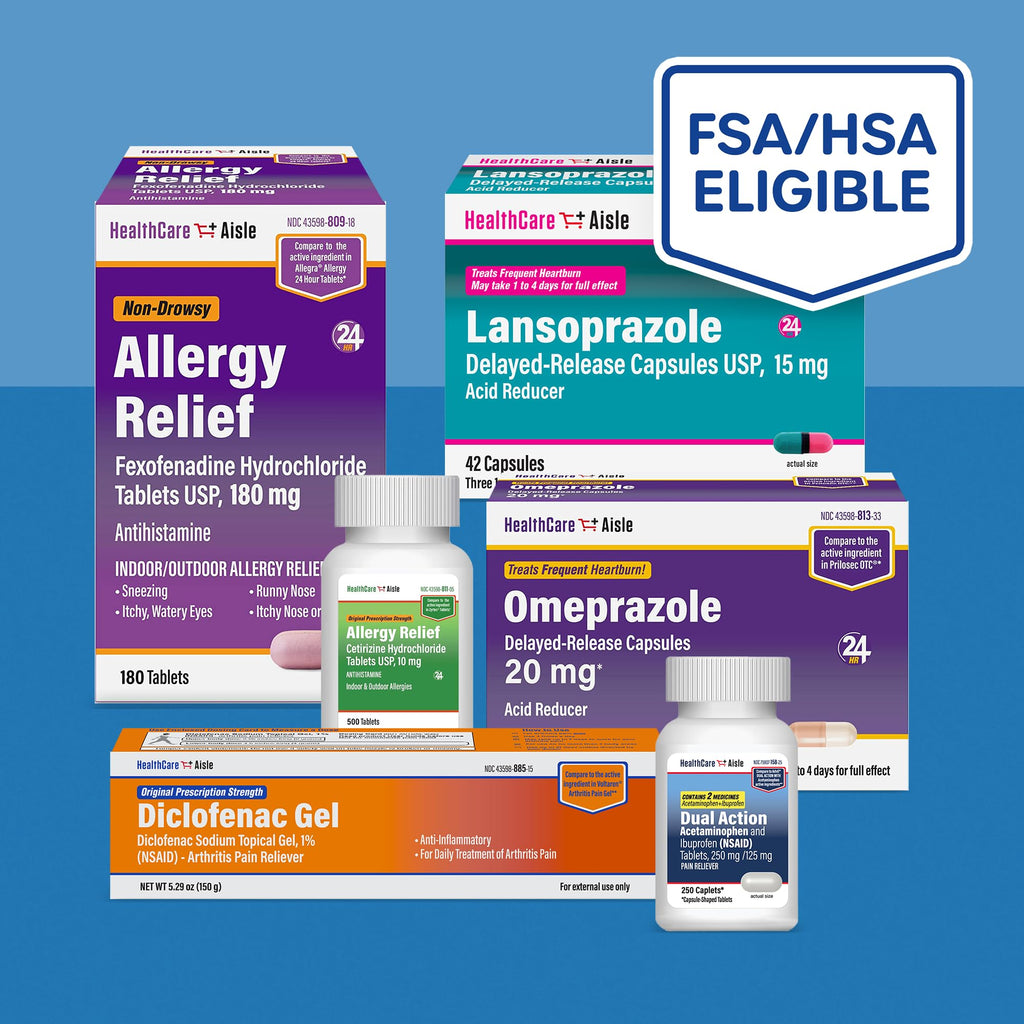 HealthCareAisle Allergy Relief - Fexofenadine Hydrochloride Tablets USP, 180 mg, 90 Tablets, Allergy Medication, Non-Drowsy 24-Hour Relief - FENGGESTORE20