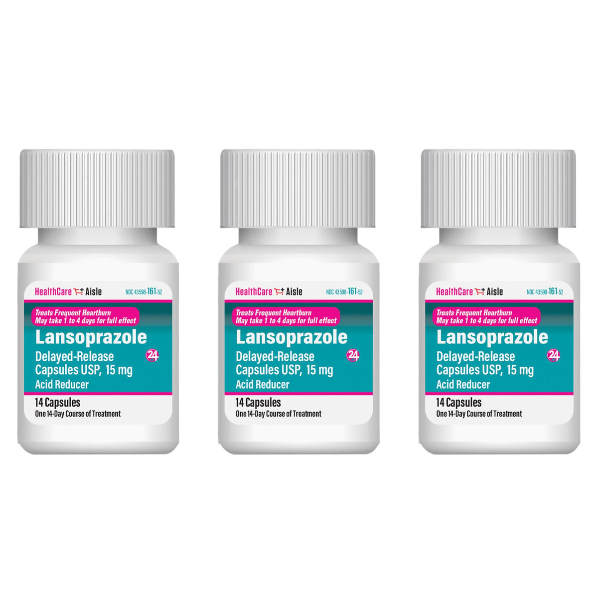 HealthCareAisle Lansoprazole 15 mg - 42 Delayed-Release Capsules - Acid Reducer, Treats Frequent Heartburn - FENGGESTORE20