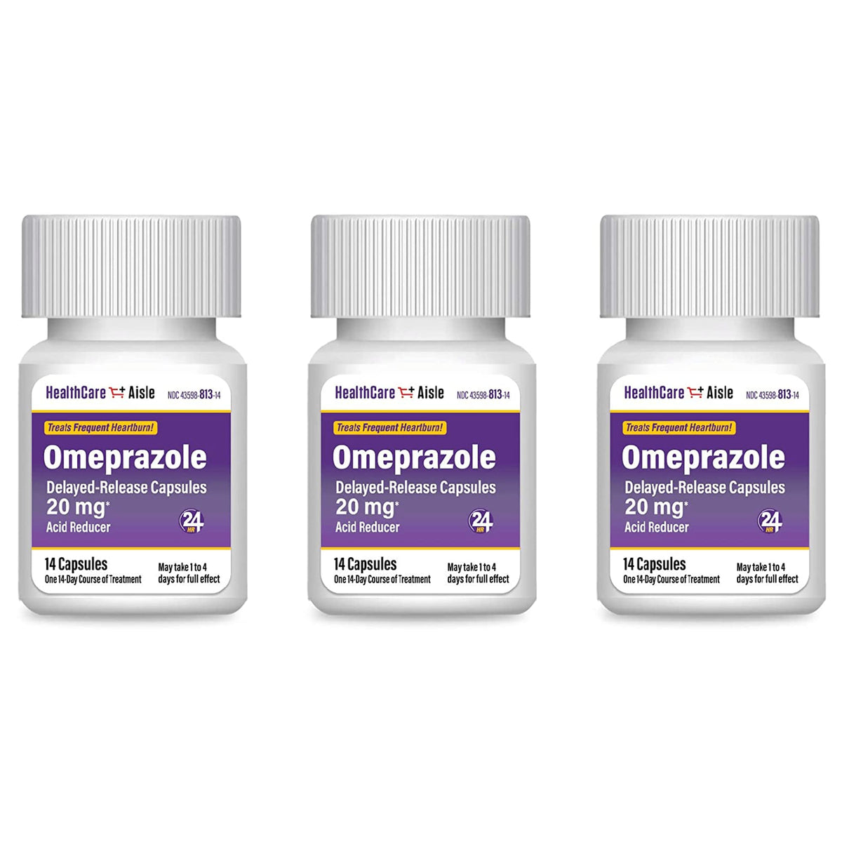 HealthCareAisle Omeprazole 20 mg, 42 Delayed-Release Capsules - Acid Reducer, Treats Frequent Heartburn, 42 Count (Pack of 1) - FENGGESTORE20