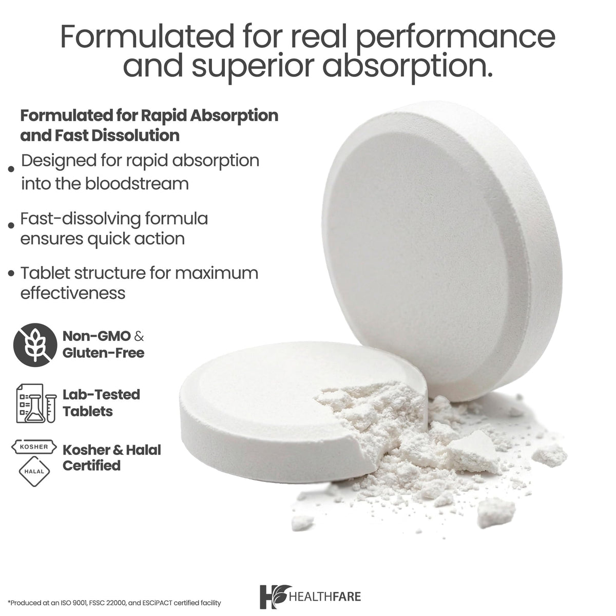 HealthFare Lithium Orotate Supplement 130mg | 200 Vegetarian Tablets | High Bioavailability Trace Mineral | Mood, Brain & Memory Support - FENGGESTORE20