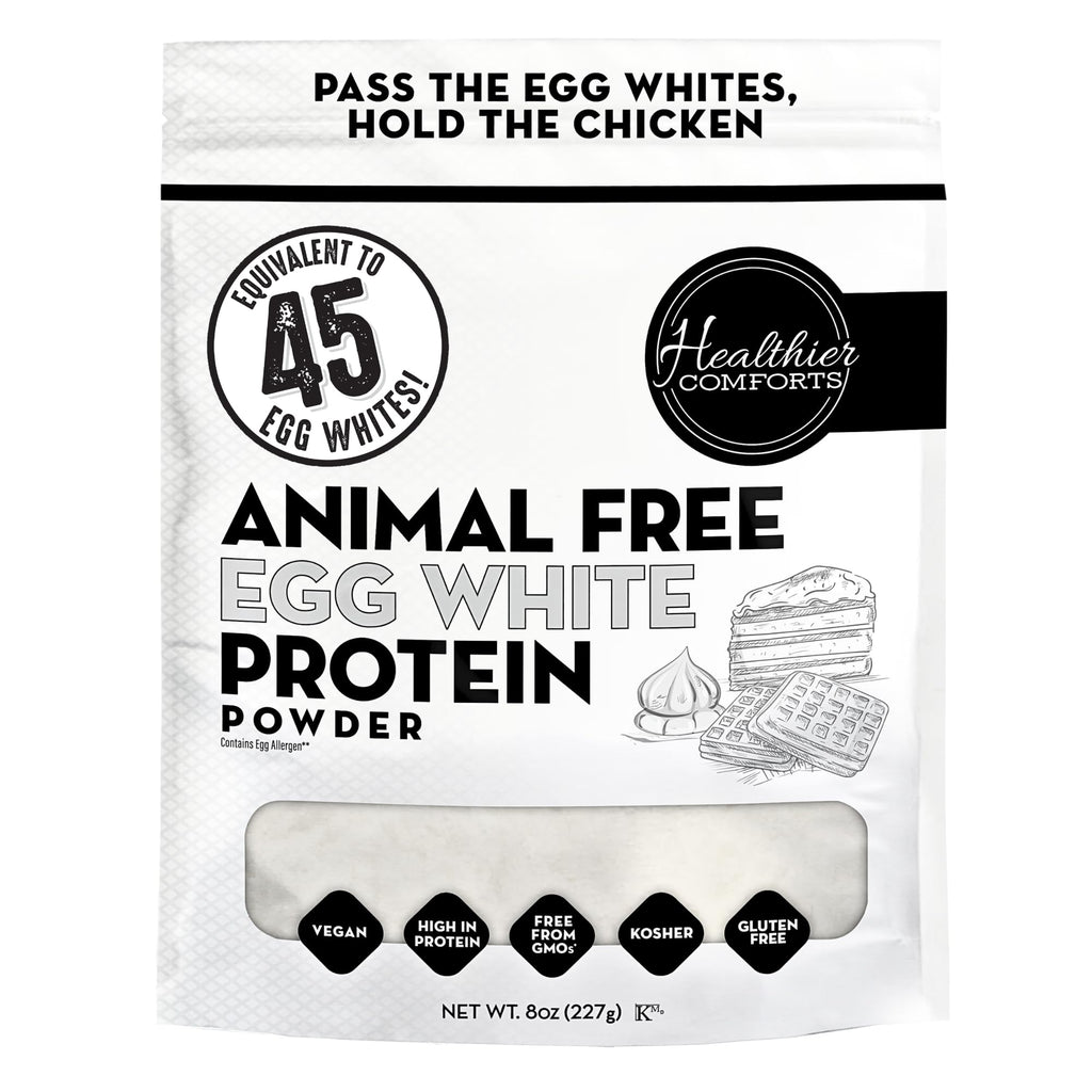 Healthier Comforts Animal-Free Egg White Protein Powder | Make Vegan Egg Omelets, Angel Food Cake, Meringue, Protein Shakes | Whips and Binds Just Like Traditional Egg Whites (8 oz) - FENGGESTORE20