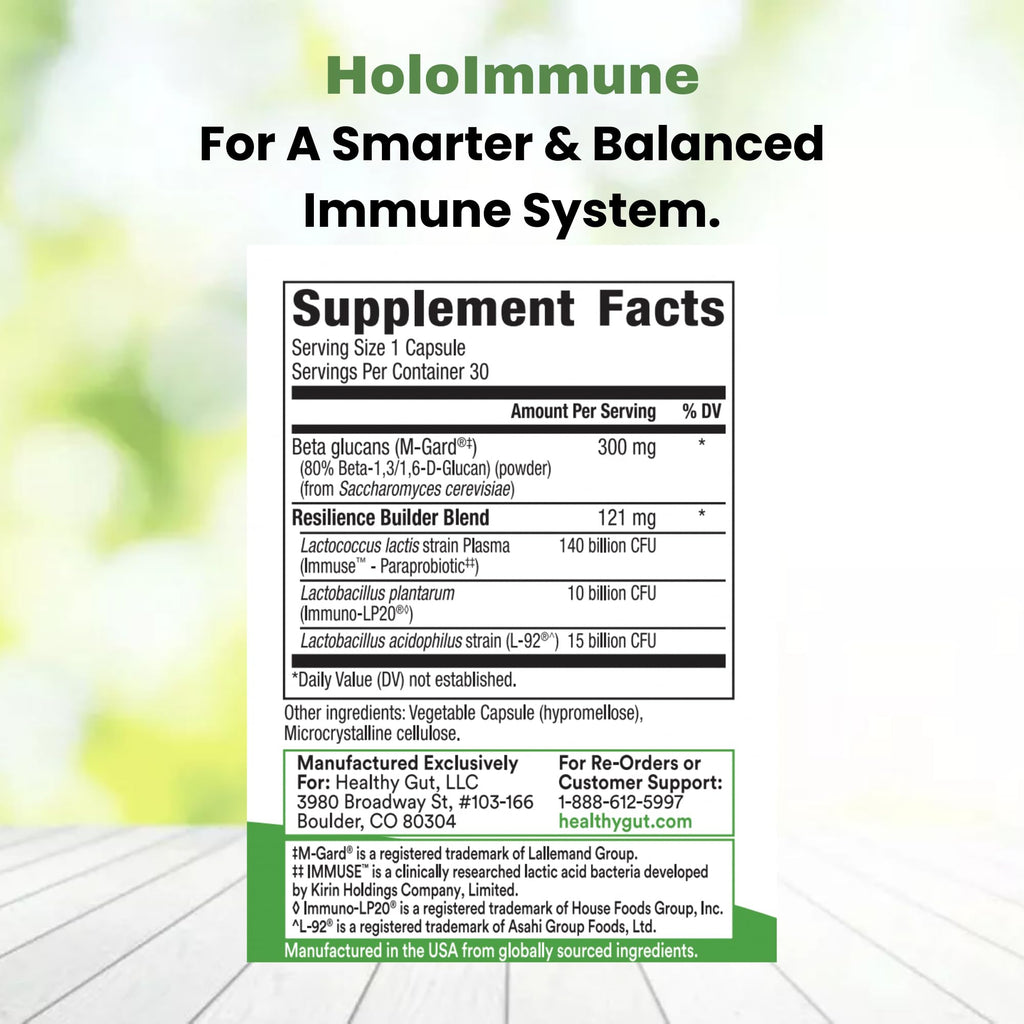 Healthy Gut HoloImmune | Paraprobiotic with Immuse Immune Support | 30 Servings - FENGGESTORE20