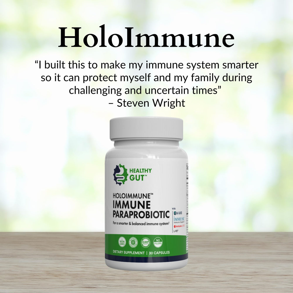 Healthy Gut HoloImmune | Paraprobiotic with Immuse Immune Support | 30 Servings - FENGGESTORE20