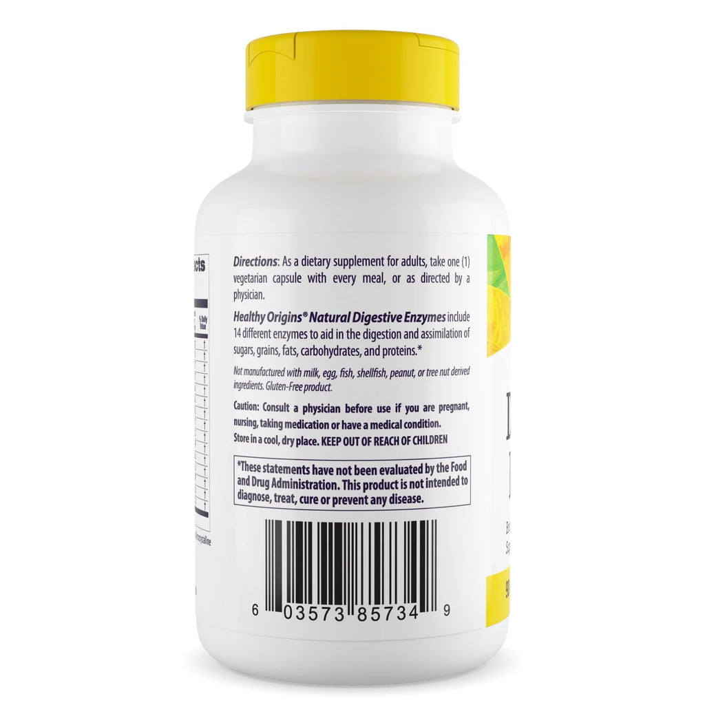 Healthy Origins Digestive Enzymes, 90 Veggie Capsules - Broad Spectrum, Multi-Enzyme Blend with Protease, Amylase & Lipase - Supports GI Comfort, - FENGGESTORE20