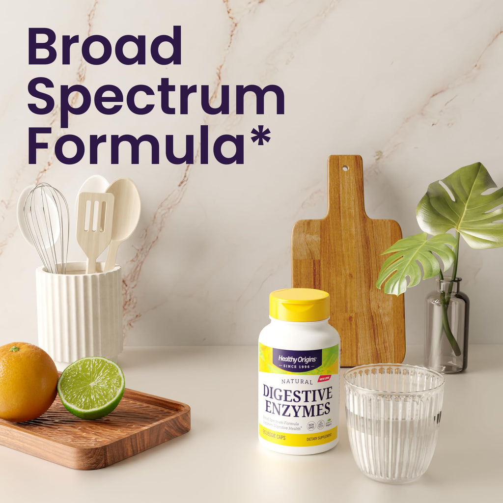 Healthy Origins Digestive Enzymes, 90 Veggie Capsules - Broad Spectrum, Multi-Enzyme Blend with Protease, Amylase & Lipase - Supports GI Comfort, - FENGGESTORE20