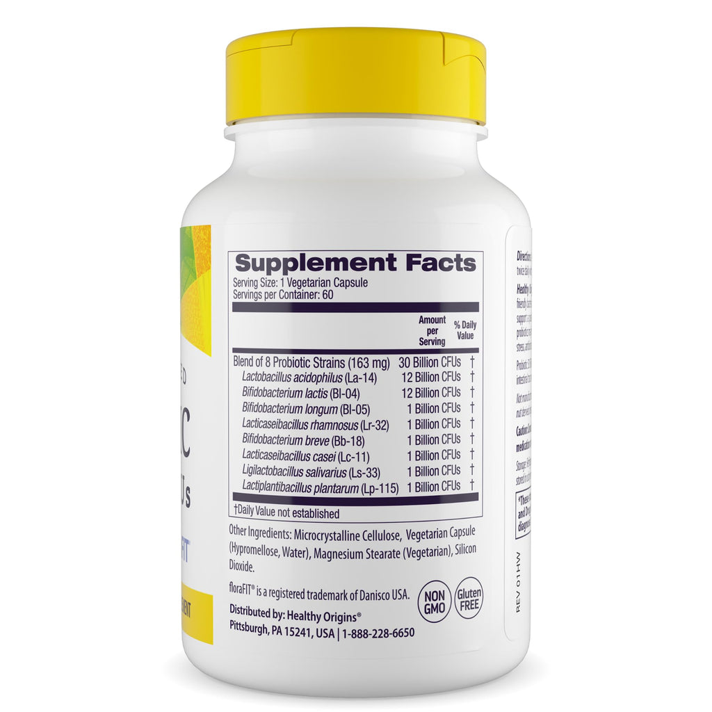 Healthy Origins Probiotic 30 Billion CFUs, 60 Veggie Capsules - 8 Clinically Studied Strains Including Lactobacillus & Bifidobacterium - Supports Microbiom - FENGGESTORE20