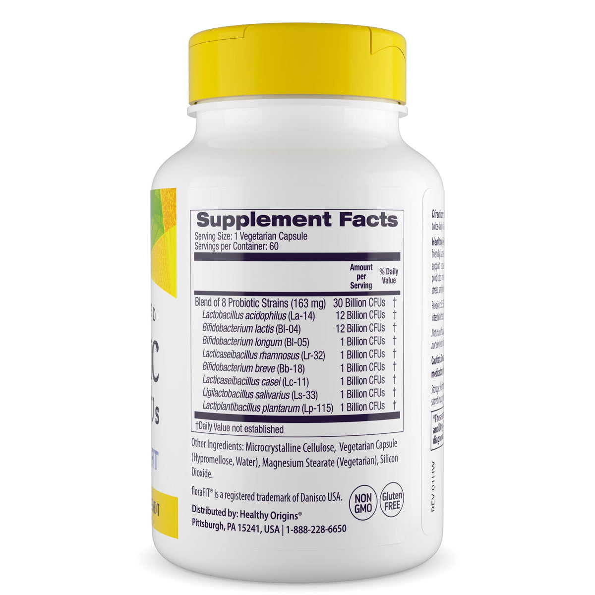 Healthy Origins Probiotic 30 Billion CFUs, 60 Veggie Capsules - 8 Clinically Studied Strains Including Lactobacillus & Bifidobacterium - Supports Microbiom - FENGGESTORE20
