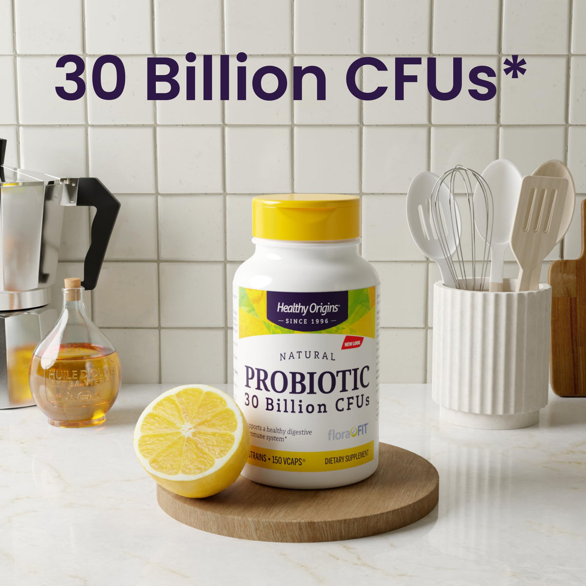 Healthy Origins Probiotic 30 Billion CFUs, 60 Veggie Capsules - 8 Clinically Studied Strains Including Lactobacillus & Bifidobacterium - Supports Microbiom - FENGGESTORE20