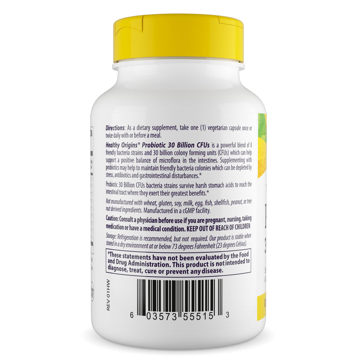 Healthy Origins Probiotic 30 Billion CFUs, 60 Veggie Capsules - 8 Clinically Studied Strains Including Lactobacillus & Bifidobacterium - Supports Microbiom - FENGGESTORE20