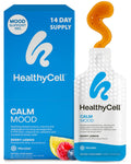 Healthycell Calm Mood Daily Liquid Supplement - Cortisol Manager & Mood Support Supplement for Stress with Ashwagandha, L-Theanine, Magnesium, 5-HTP, GABA & Saffron - 14 Gel Packs - FENGGESTORE20